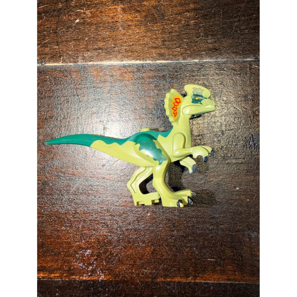 LEGO Jurassic World Dilophosaurus Dinosaur Figure Rubber Tail Toy